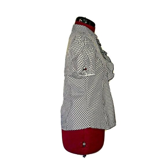 Jon & Anna Blouse Multicolor Women Ruffled Size Medium Button Front - Picture 3 of 7